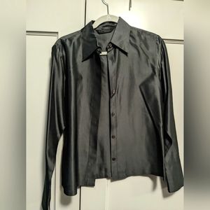 Express Dark Grey Satin Women's Top